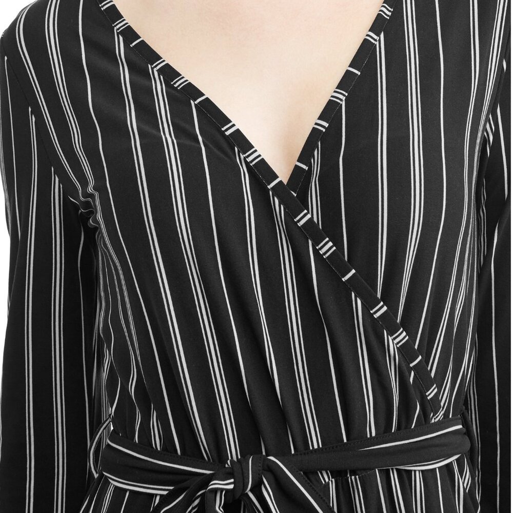 Black and White Pinstripe Jumpsuit, Women Juniors L (11-13) - Picture 4 of 16